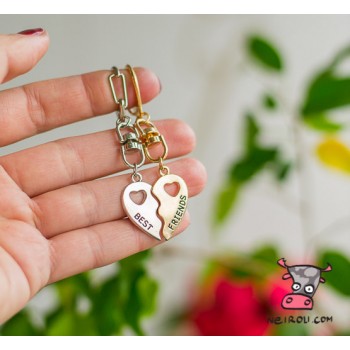 Брелок парный для друзей "Best Frirnds. Silver. Gold". Цена за 1 пару